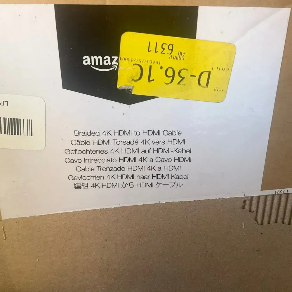 4K Ultra HD HDMI Cable, 15ft, 18Gbps, 60Hz, 2160p, 48-bit, Male-to-Male,Ethernet